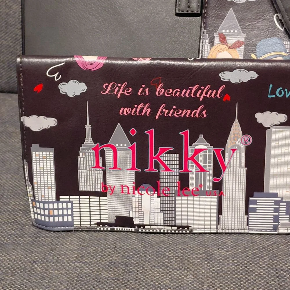 Women's Nikky by Nicole Lee Gray Pink Tote Bag One Size - Picture 3 of 6